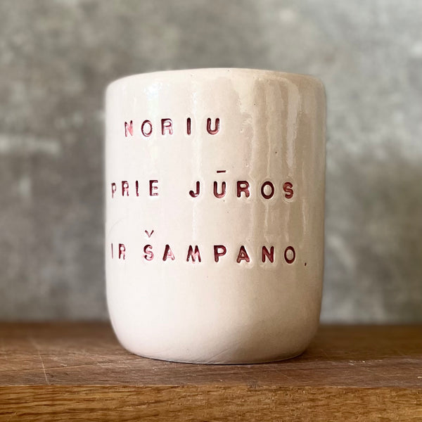 Rausvas puodelis NORIU ŠAMPANO
