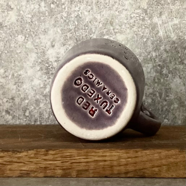 Violetinis mažas puodelis KAVYTĖ SU MEILE