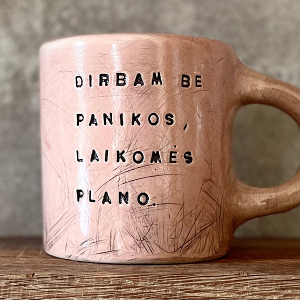Ultra jumbo pink big mug with words about work