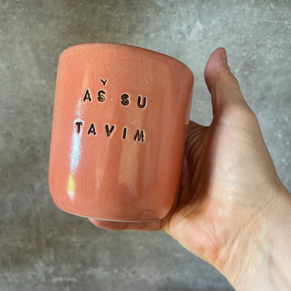 Du vidutiniai puodeliai "Tu su manim" "Aš su tavim"
