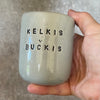 Žydras puodelis "Kelkis, bučkis" 150 ml