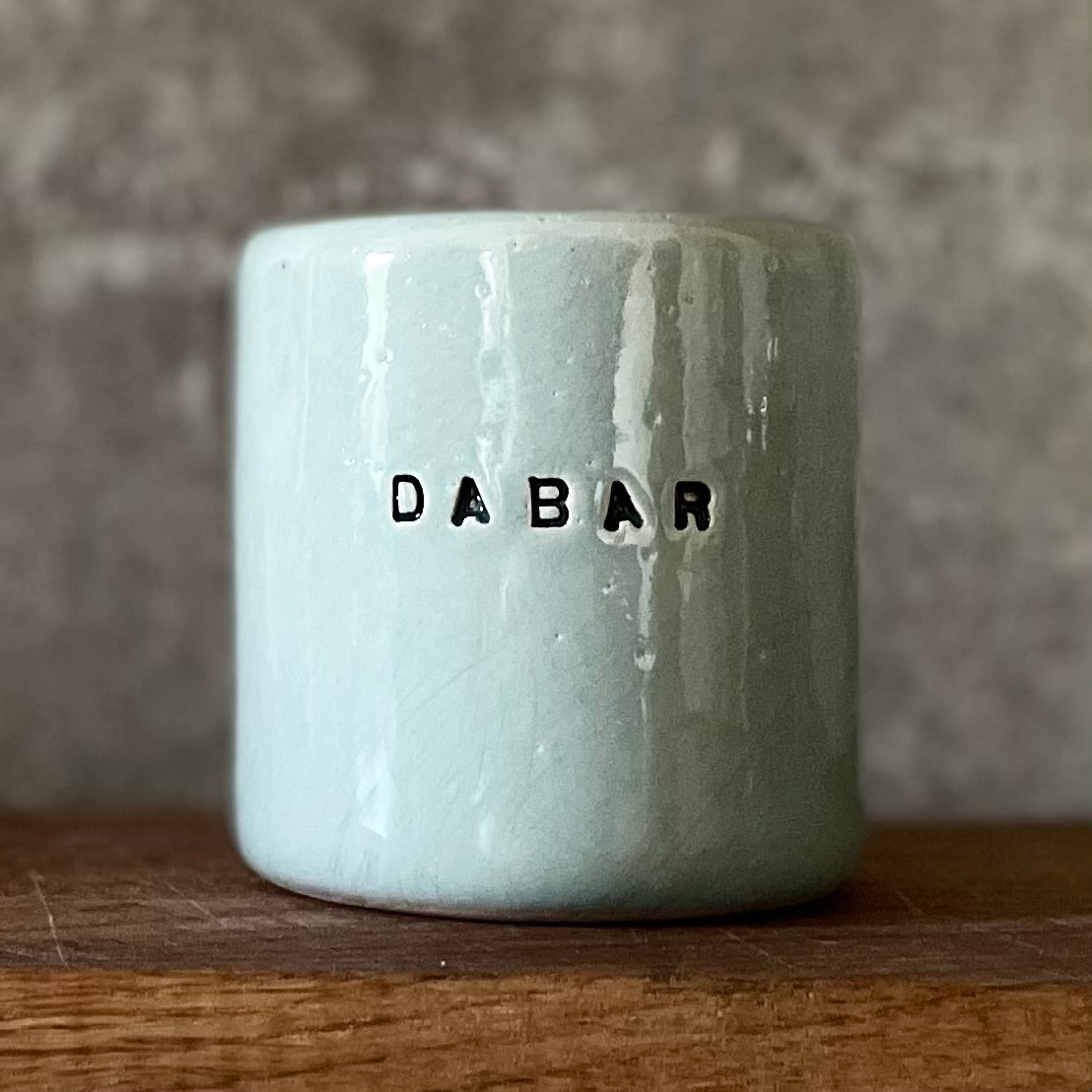 Pale blue ceramic mug 