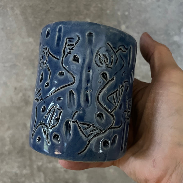 Blue floral mug