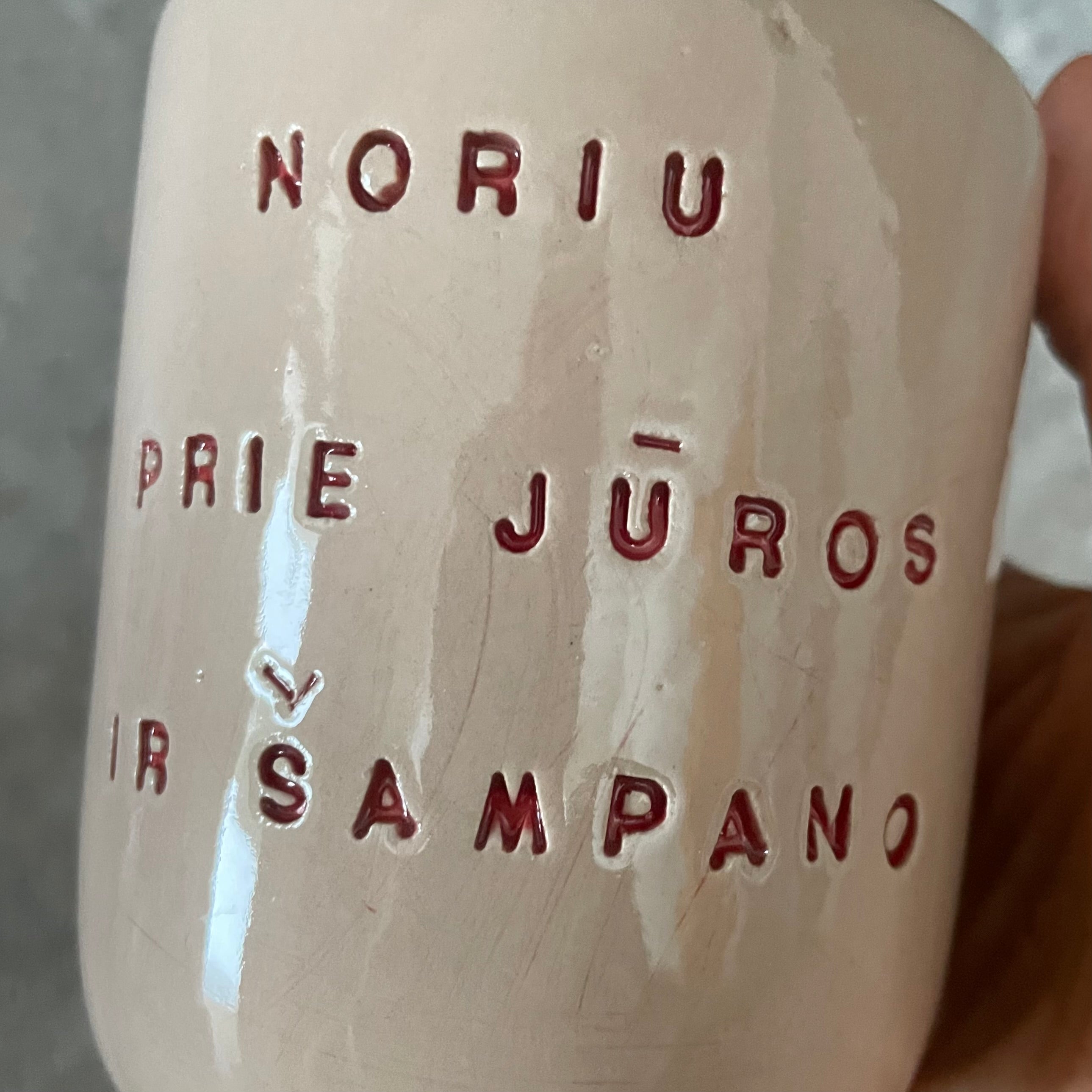 Rausvas puodelis NORIU ŠAMPANO