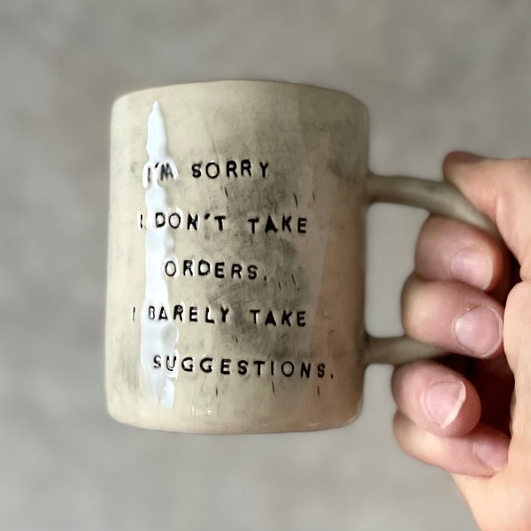WHITE COFFEE MUG WITH SAYING