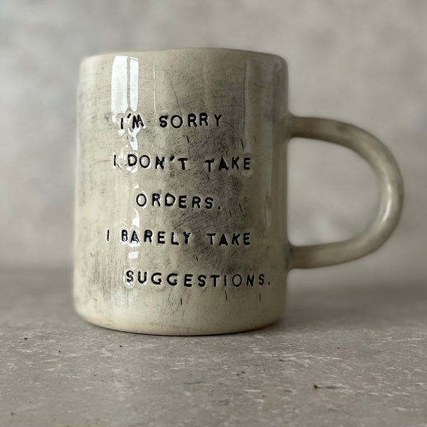 WHITE COFFEE MUG WITH SAYING
